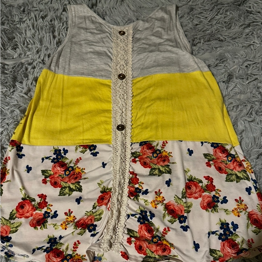 Floral Patchwork Sleeveless Dress